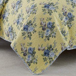 Laura Ashley Linley Set Trapunta In Cotone – Floreale Giallo – Doppia Con 1 Federa